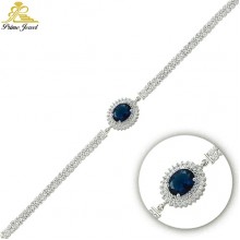 Gümüş Zirkon Taşlı Bilezik / Bileklik